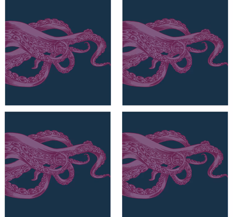Intricate octopus illustration podstavek za kozarce - TenStickers