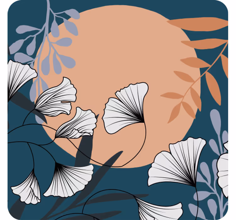 Floral ginkgo pattern sodobni podstavki za kozarce - TenStickers