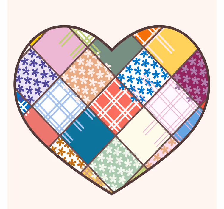 Patchwork pisan srček vzorec podstavek - TenStickers