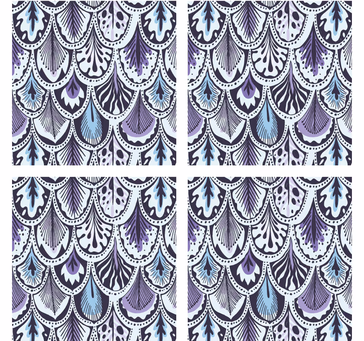 Elegant leaf motif pattern podstavki z teksturo - TenStickers