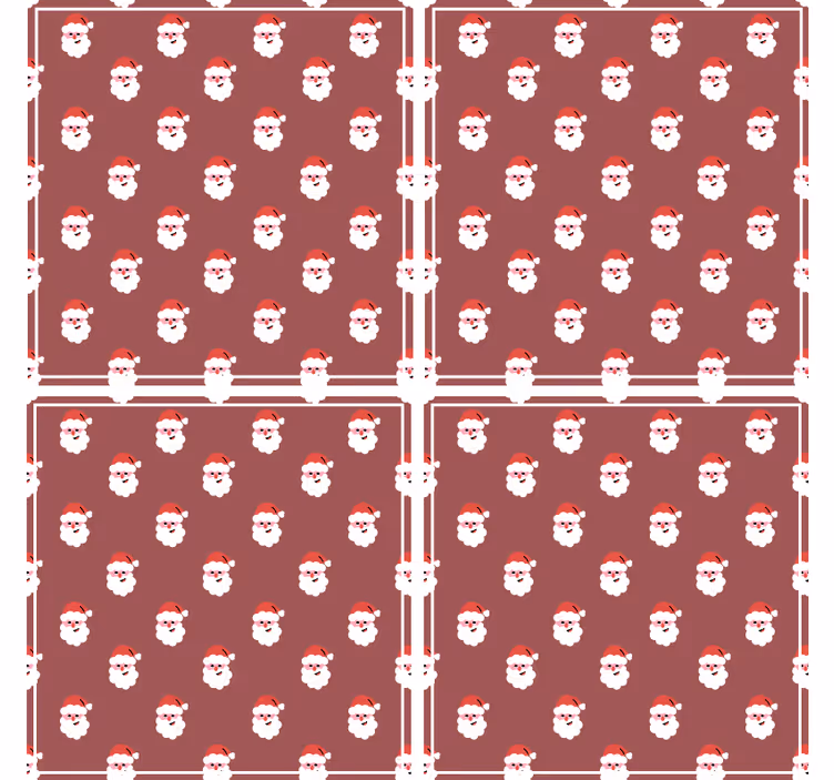 Božične podstavke za kozarce santa faces pattern - TenStickers