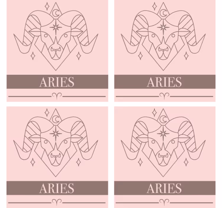 Aries zodiac symbol personalizirani podstavki za kozarce - TenStickers