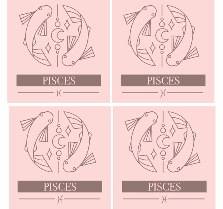 Pisces zodiac fish symbol personalizirani podstavki - TenStickers