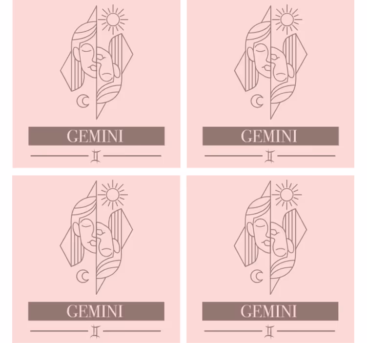 Dual faces zodiac podstavek za kozarce s citati - TenStickers