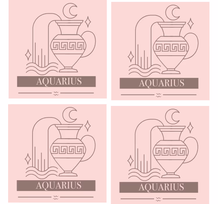 Aquarius zodiac symbol podstavek za kozarce s citati - TenStickers