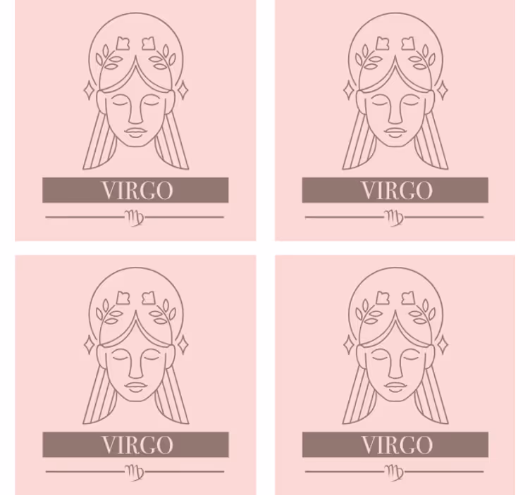 Devica roza karta zodiak moderna podstavka - TenStickers