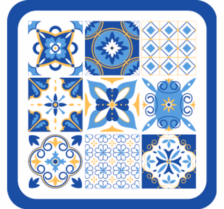 Geometric blue patterns podstavki s teksturnim učinkom - TenStickers