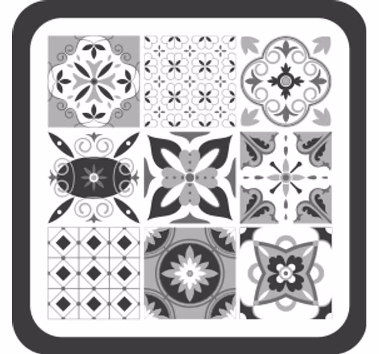 Geometric floral motifs podstavki s teksturnim učinkom - TenStickers