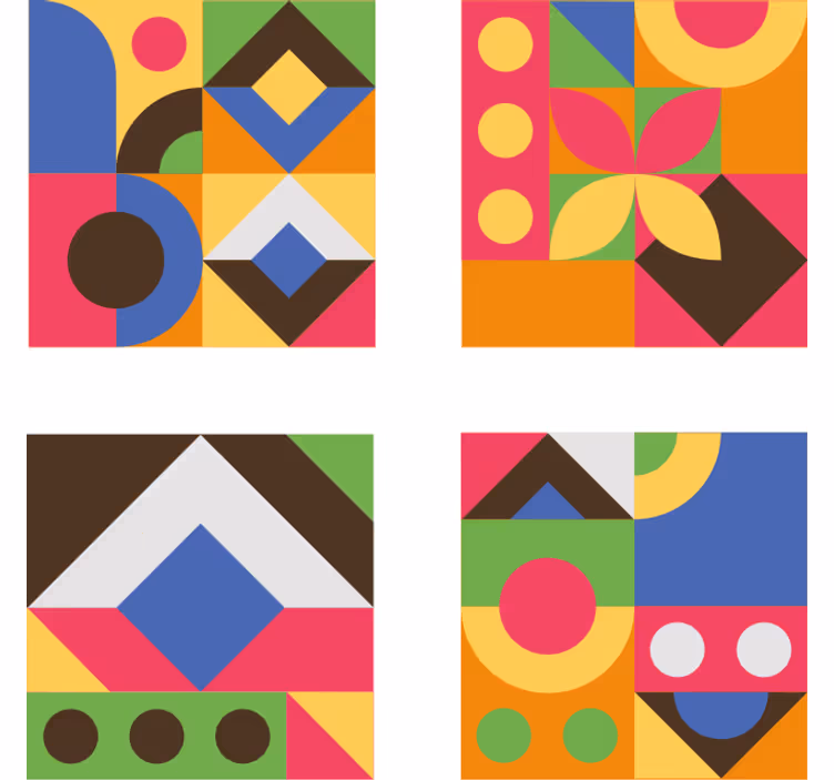 Colorful geometric shapes podstavki s teksturo - TenStickers