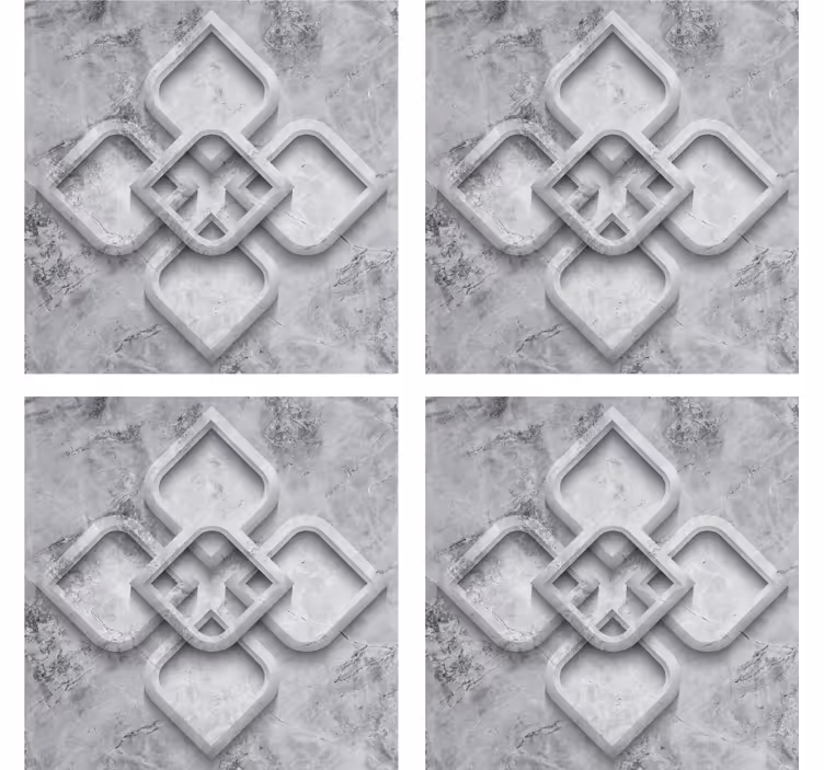Sivi 3d geometrijski podloga za kamnite ploščice - TenStickers