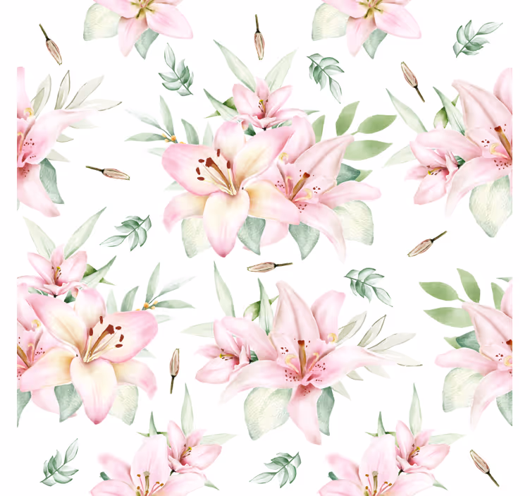 Floral pattern with lilies podstavki s teksturnim učinkom - TenStickers