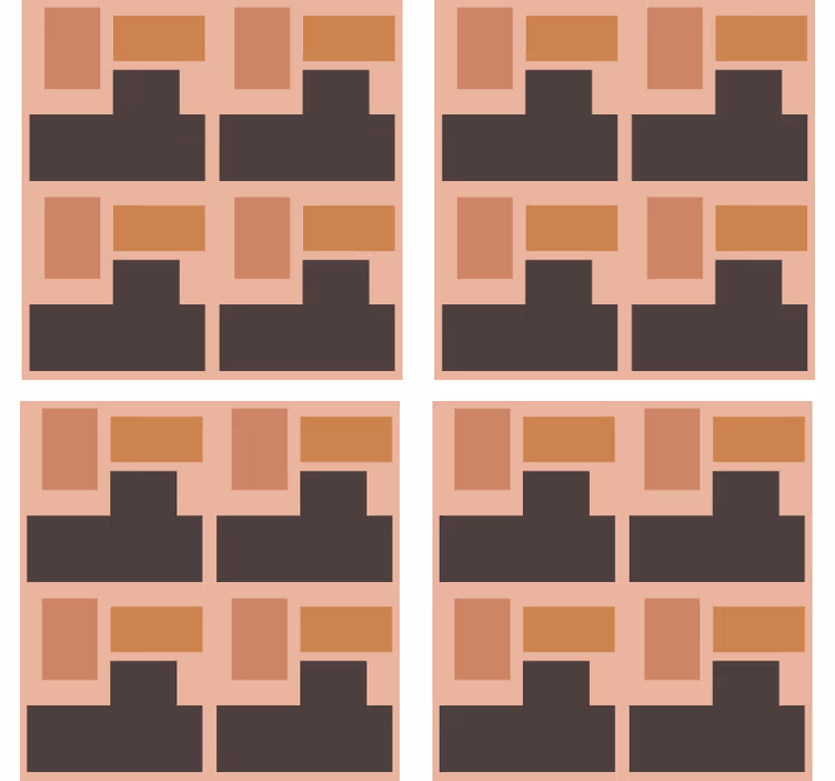 Geometric block arrangement s podstavki z teksturo - TenStickers