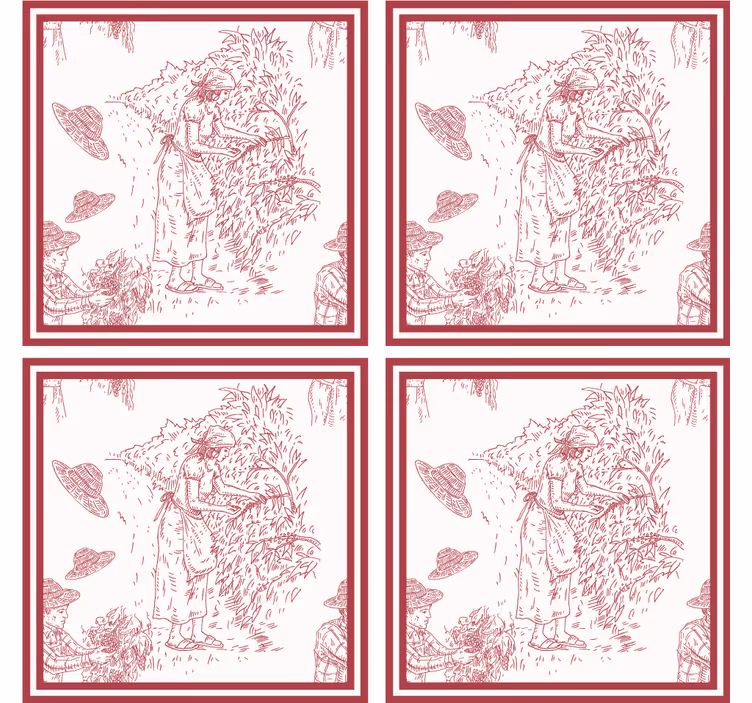 Rustic scene illustration podstavki za kozarce vintage - TenStickers