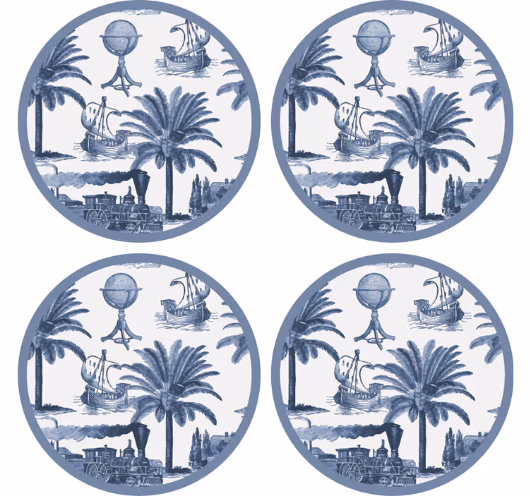 Classic travel exploration theme podstavki za kozarce - TenStickers