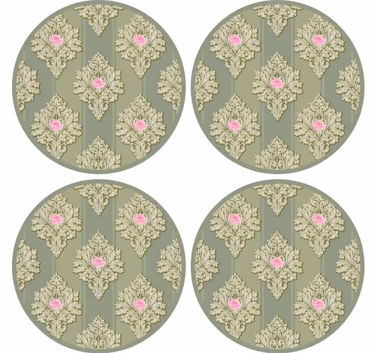 Intricate botanical element podstavki za kozarce vintage - TenStickers