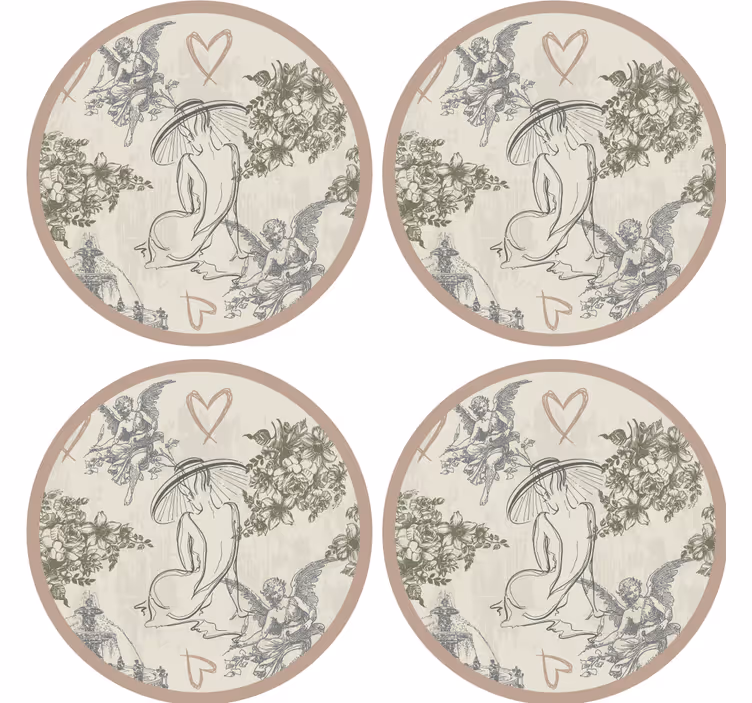 Elegant floral figures podstavki za kozarce vintage - TenStickers