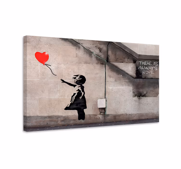 Dekle s pobeglim balonom platno umetniška slika - TenStickers