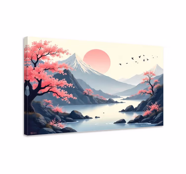 Japonska pokrajina platno slika zemljevidov - TenStickers