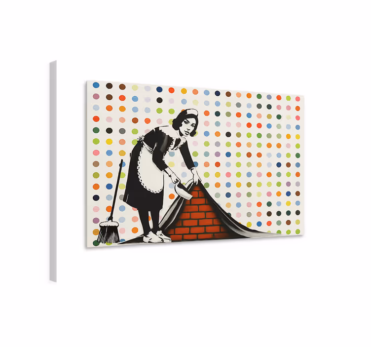 Barvito pometanje pod preprogo platno umetniška slika - TenStickers