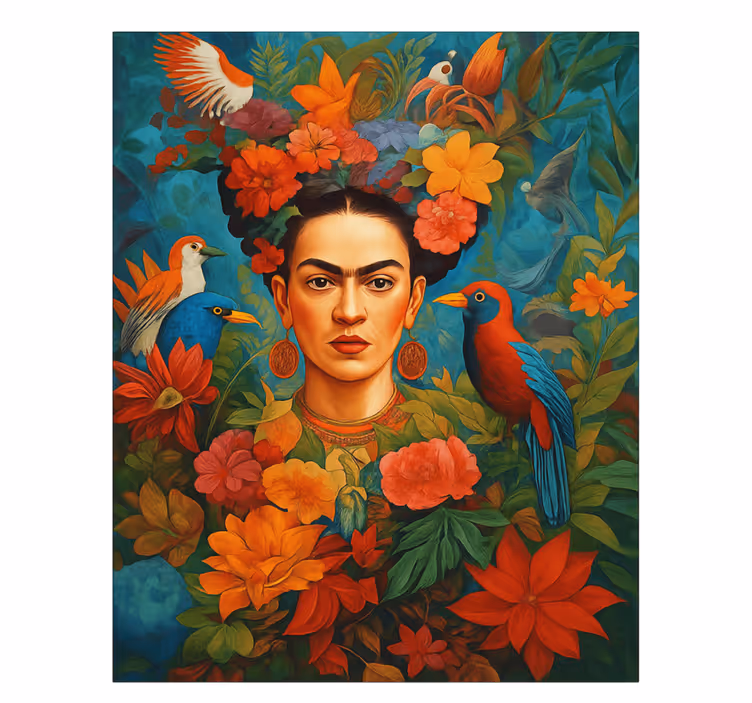 Eksotične ptice fride kahlo platno umetniška slika - TenStickers