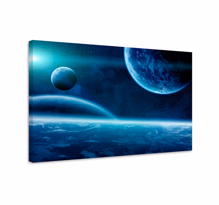 Modra slika fotomurali s planeti - TenStickers