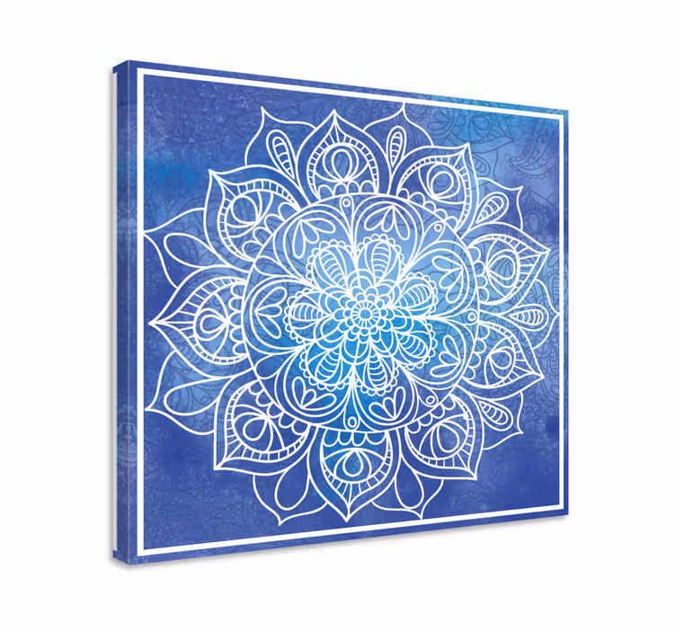 Modra slika ročno narisana mandala - TenStickers