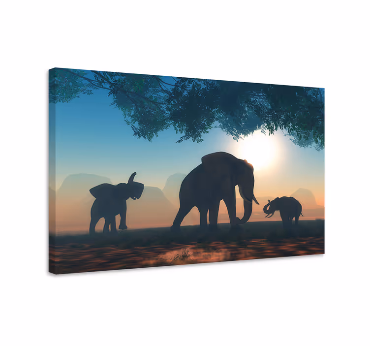 Olifant slika na platnu divji slon - TenStickers