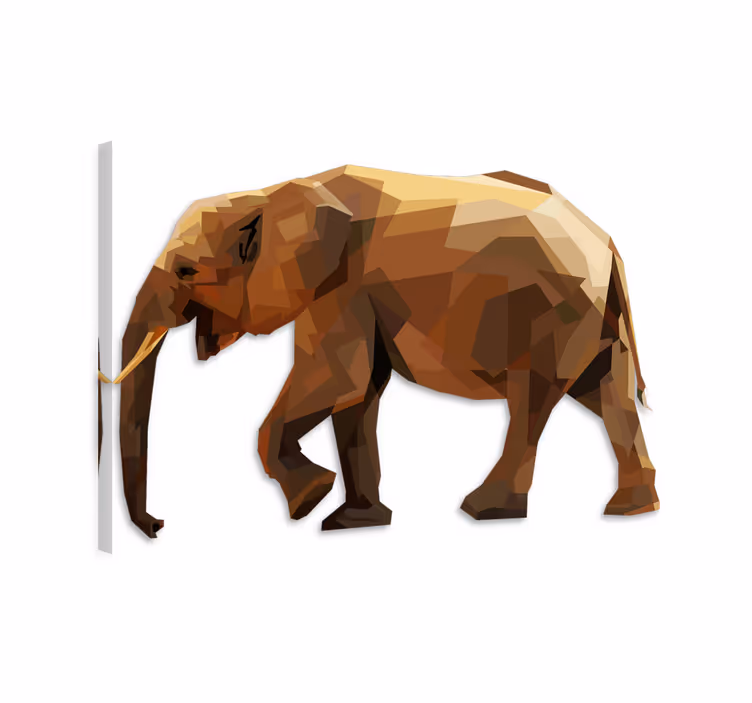 Olifant slika na platnu geometrijski azijski slon - TenStickers