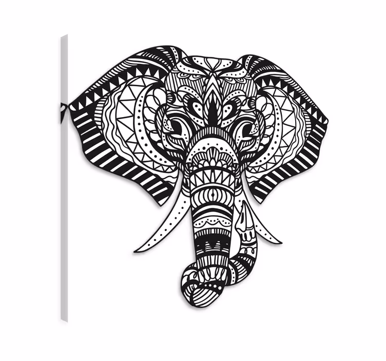 Olifant slika na platnu etnični slon - TenStickers