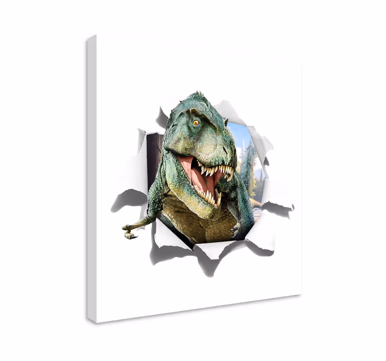 Platno s sliko dinozavra 3d jezen t-rex - TenStickers