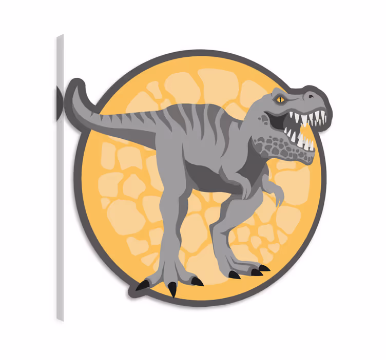 Platno s sliko dinozavra z ročno narisanim t-rexom - TenStickers