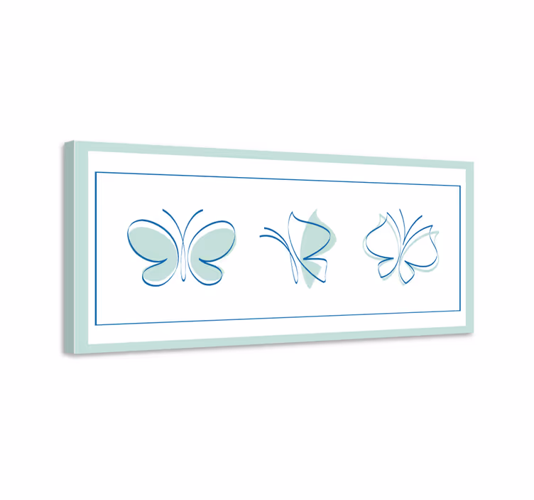 Platno s čudovitim metuljem v silhuetah tile metuljev - TenStickers