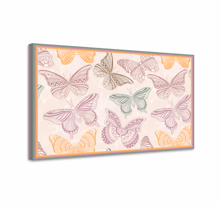 Platno s čudovitim metuljem v barvitih ornamentih - TenStickers