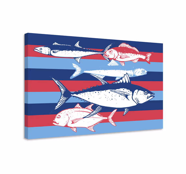 Platno slikanje ribe ročno narisane ribe - TenStickers