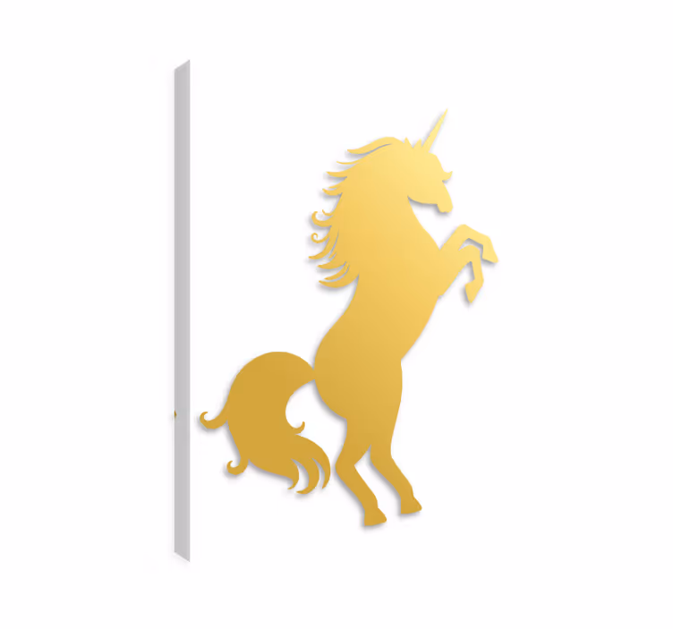 Platno s sliko samoroga zlati samorog - TenStickers