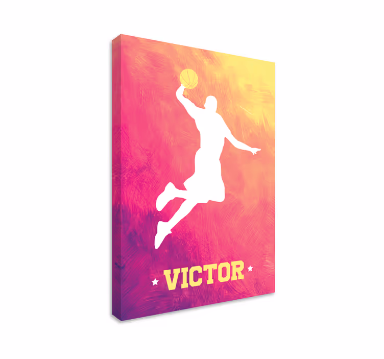 Silhueta slam dunk platno slike šport - TenStickers