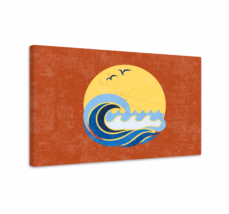 Odtisi platna iz sonca, plaže in valov 70-ih - TenStickers