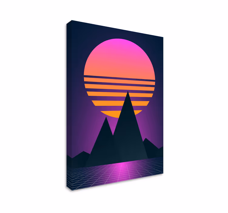 Vintage in retro sonce navpično pokrajinsko platno - TenStickers