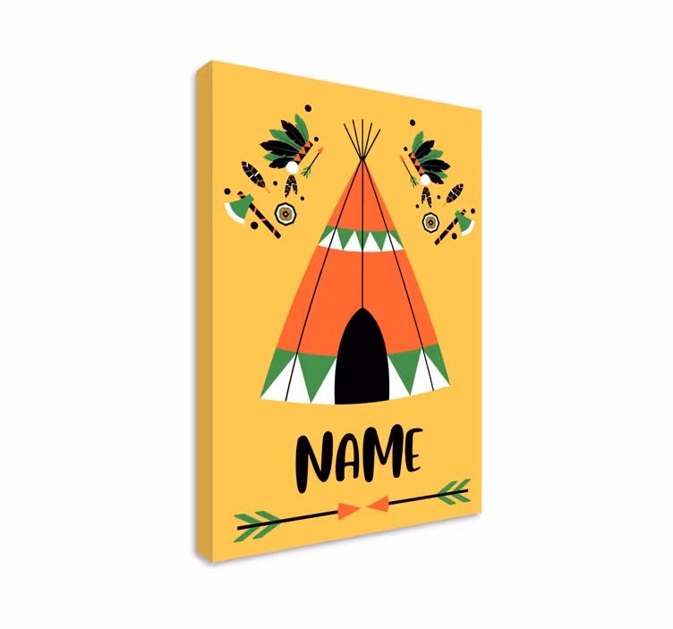 Personaliziran teepee Otroška slika na platnu - TenStickers