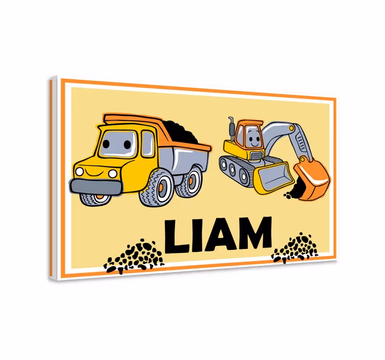 Ime s tovornjaki personalizirano platno - TenStickers