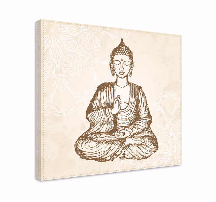 Buda vintage cvetlična buddha stenska umetnost - TenStickers