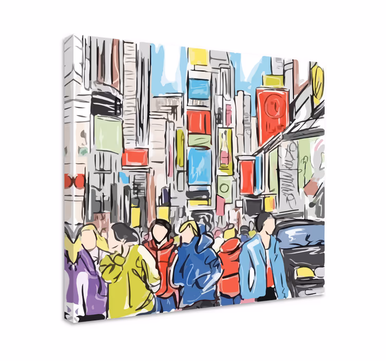 Moderno de nueva york ljudje tiskanje na platno - TenStickers