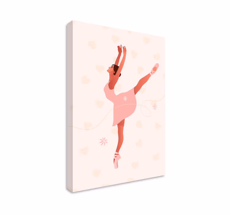 Balerina z rožami stensko platno - TenStickers