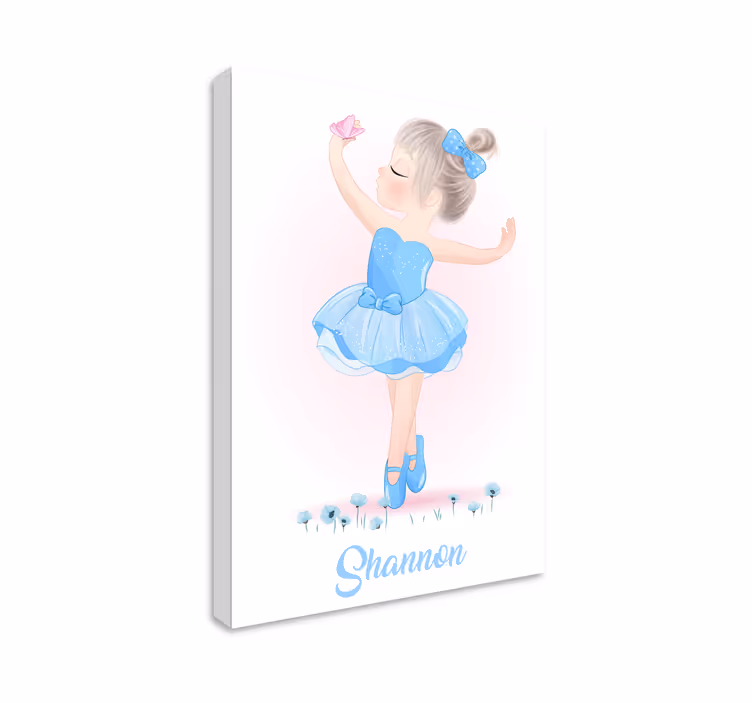 Dancing girl with butterfly otroško platno s podobo - TenStickers