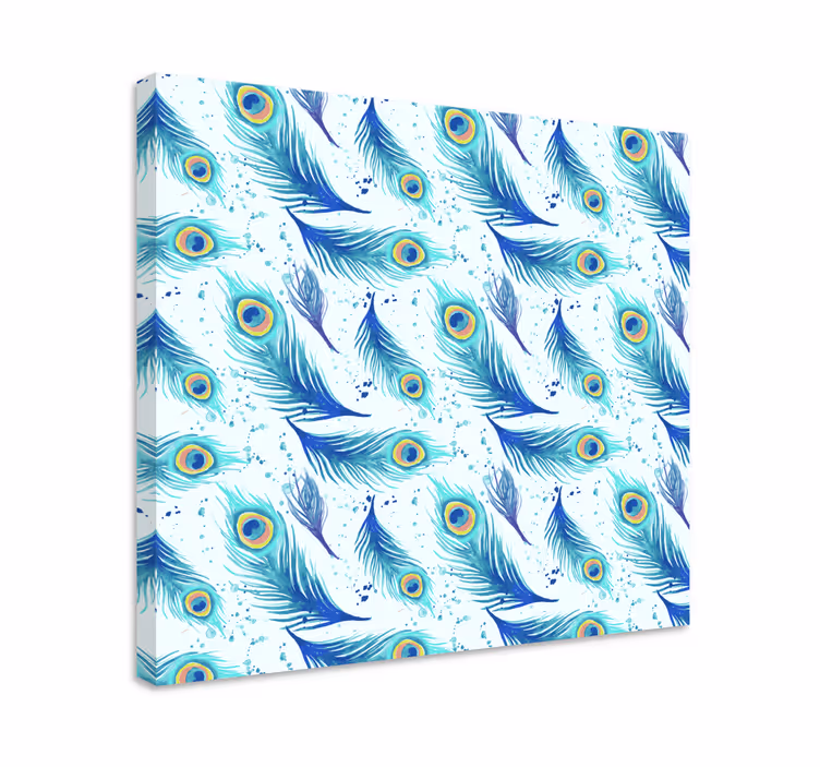 Modro pavino peresno steno art - TenStickers