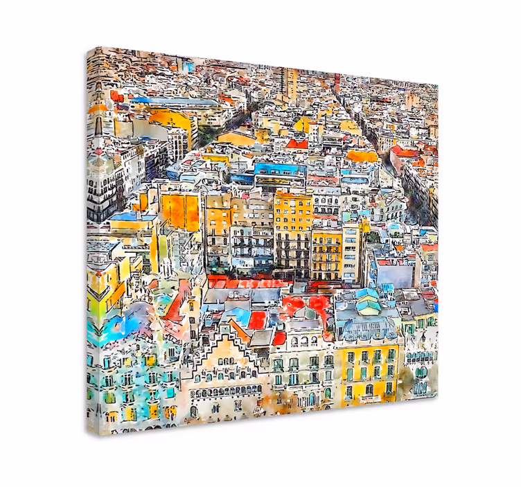 Lively urban landscape platno s slikami mest - TenStickers