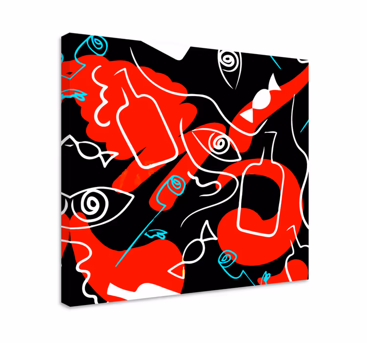 Abstract fruit shapes slikarska platna s sadjem - TenStickers