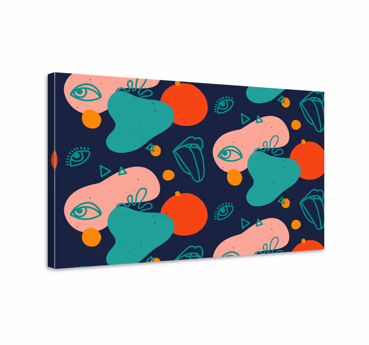 Abstract faces arrangement povzetek na platnu - TenStickers