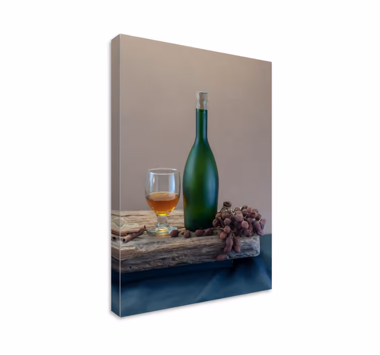 Vino in skodelica sadno platno - TenStickers