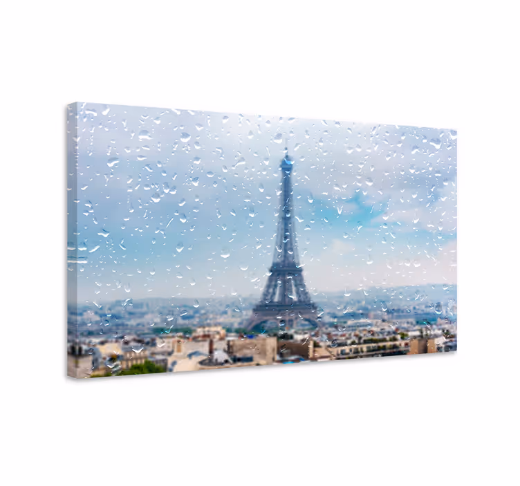 Eiffel tower schematic platno s slikami mest - TenStickers